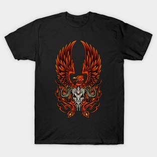 phoenix illustration with skull T-Shirt